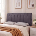 Seang Queen Size Upholstered Headboard, 24" Height Soft, Breathable Linen Fabric Wall Mounted Headboards for Bedroom & Dorm, Modern Style Peel & Stick Bed Backboard, No Assembly Required, Dark Grey