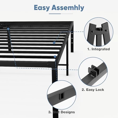 OLIXIS Metal Full Size Bed Frame, Heavy Duty Sturdy 16 Inch