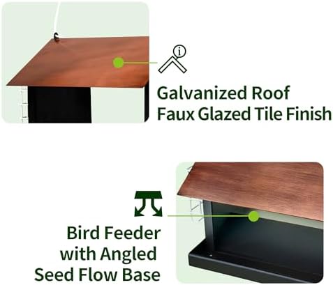 Solution4Patio All Metal Outdoor Dual Suet Cake Hopper Bird Feeder, Brown