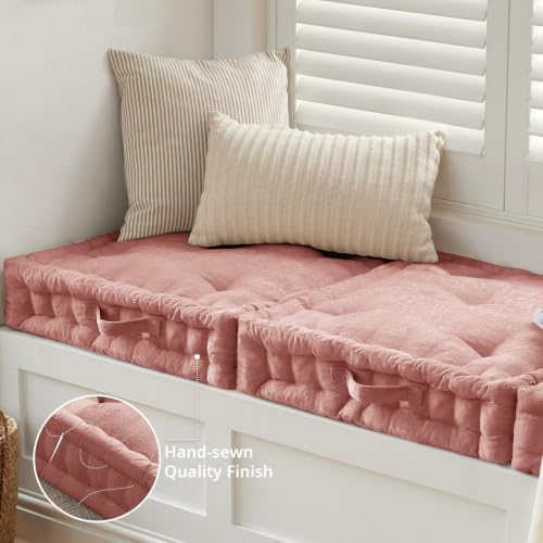Intelligent Design Floor Pillow, Cushion for Meditation, 24x24 Dusty Peach