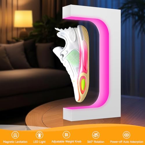 YUZP Levitating Shoe Display Floating Sneaker Stand (White colored lights)