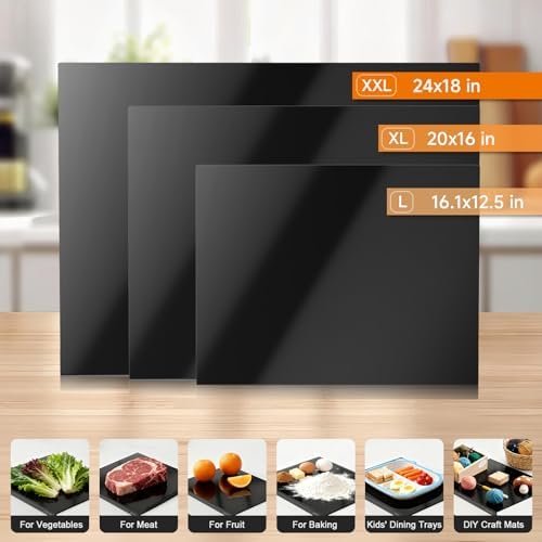 Black Cutting Boards for Kitchen, Acrylic Cutting Board with Counter Lip Countertop Protector, Non-Slip Tablas Para Picar Cocina, Kitchen Decor Apartment Essentials House Warming Gifts(16.1"x12.5")