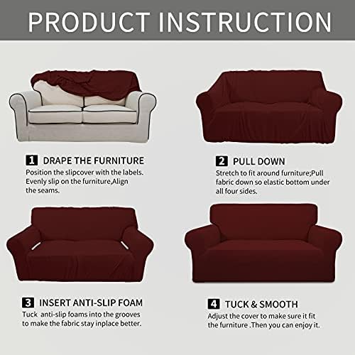 Easy-Going Stretch Chair Slipcover with Arm Washable Wine