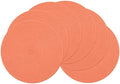 SHACOS Round Braided Placemats Set of 6 Washable Cotton Polyester Round Placemats for Kitchen Table 15 inch Round Table Mats (Coral, 6)
