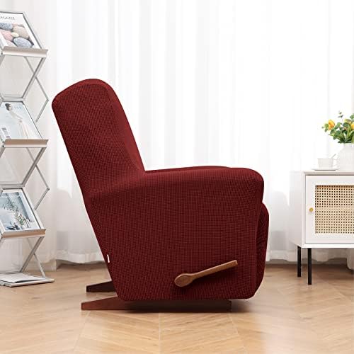 KEKUOU Recliner Chair Covers, 1-Piece Lazy Boy Recliner Covers,Dark Red