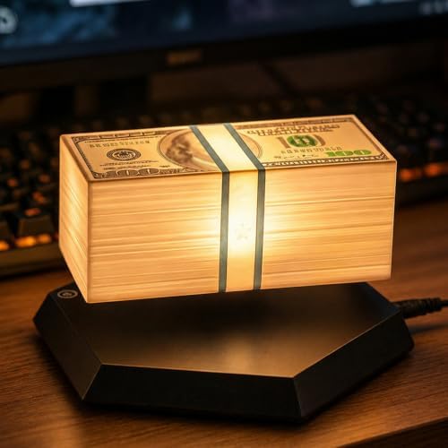 Floating Money Lamp, Magnetic Levitation Dollar Lamp with 3-Color LED