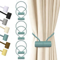 Hion Magnetic Curtain Tiebacks Blue 6pcs, Curtain Holdbacks Hooks Holders