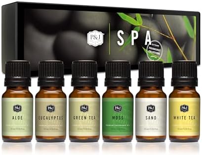 P&J Trading Fragrance Oils for Diffusers for Home Spa Set Fragrance Scents for Candle Making - Soap Making Supplies - Car Diffuser Scents - Essential Home Gift Set - Aloe, Eucalyptus & More