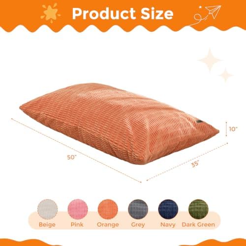 MAXYOYO Kids Bean Bag Chair, 3 in 1 Convertible Bean Bag Sofa with Removable Cover for Children, Soft Floor Lounger with Supportive Shredded Foam Filling, Floor Cushion Chair for Living Room, Playroom
