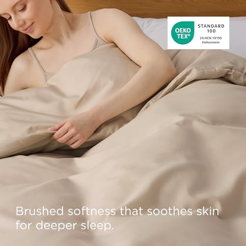 Bedsure Duvet Cover King Size, 1Pc Soft Double Brushed Bedding, Light Brown