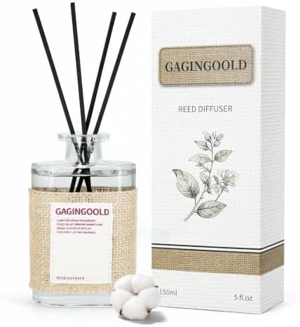 Fresh Linen Scent Reed Diffuser Set with 10 Diffuser Sticks, 5.1 oz