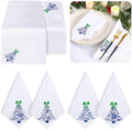 HunnmingRe 12 Pcs Christmas Blue and White Cloth Napkins, 16x16 Inch