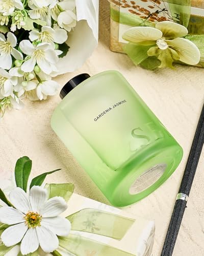 M&SENSE Reed Diffuser Set, Gardenia Jasmine, 17 oz Natural Essential Oil