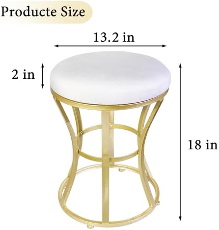 Vanity Chair, Small Velvet Vanity Stool & Ottoman Bench for Bathroom, Dorm