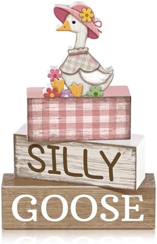 Yuntau 4 Pcs One Silly Goose Table Decor Baby Shower Birthday Party Decor