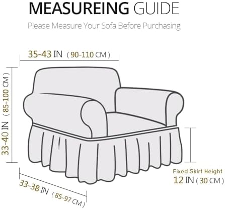 NICEEC White Armchair Covers Arm Chair Cover Armchair Slipcovers with Skirt