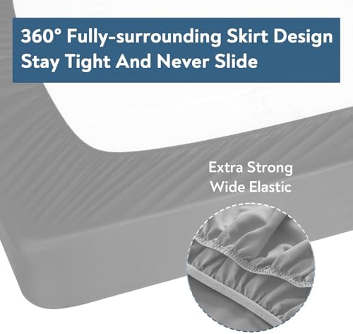 Twin Fitted Sheet Only, Soft & Cozy Twin Size Bed Sheets for Boy Kids Gray