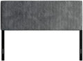 Queen Corduroy Velvet Upholstered Adjustable Headboard, Grey