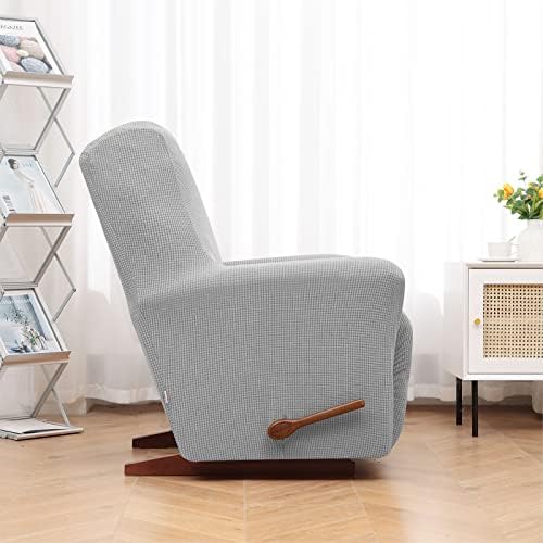 KEKUOU Recliner Chair Covers, 1-Piece Lazy Boy Recliner Covers, Silver