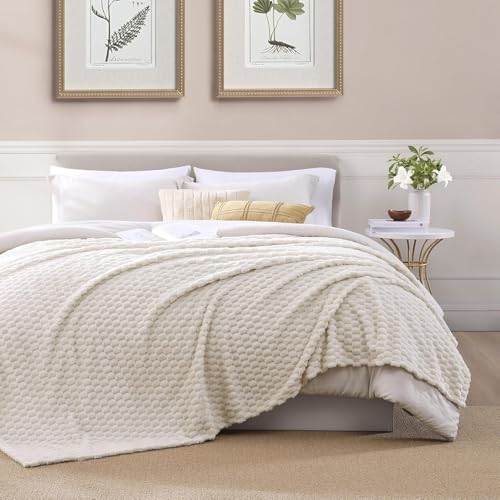Monbix Twin Blanket for Couch-Room Decor Fuzzy Fleece Flannel Bed Blankets