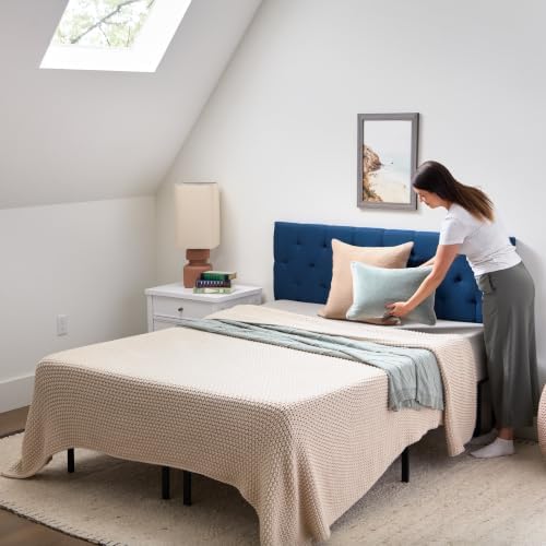 LUCID Mid-Rise Upholstered Headboard, Tufted, Cobalt, King/Cal King Size