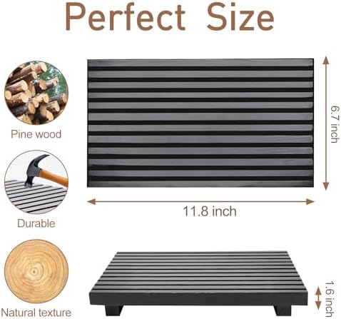 Wood Riser Display Stand for Bathroom Organizer Tray Kitchen Counter Decor