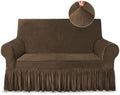 NICEEC Love Seat Couch Covers Loveseat Covers Universal Cover with Skirt