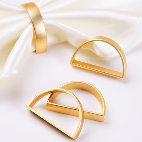 APTWOW Gold Napkin Rings Set of 200, Thanksgiving Christmas Table Decor