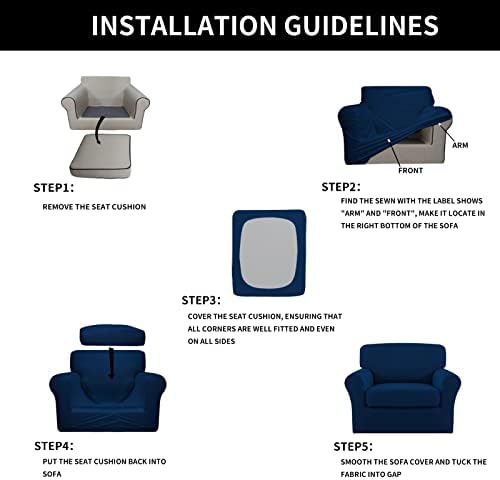 Easy-Going 2 Pieces Stretch Sofa Slipcover for Armchair Washable