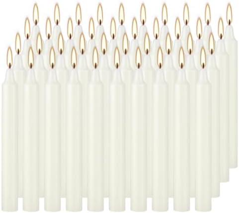 4 Inch Tall 40 Pack Ivory Candles Mini Unscented Taper Candles for Christmas,Household, Wedding, Rituals, Prayer, Birthdays, Meditation, Altar,Party and Home Décor Candlesticks
