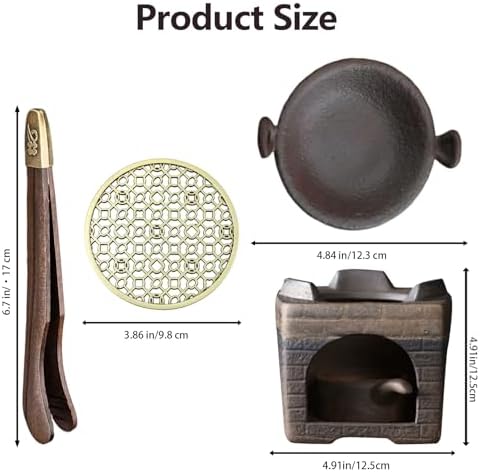 Ceramic Incense Burner Kit, Zen Incense Holder with Candle Clip,Mat & Heat Resistant Brick, Ceramic Aromatherapy,Stove Essential Oil Burner, Suitable for Home and Office Use.