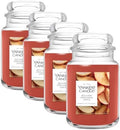 Yankee Candle Sugared Cinnamon Apple, Scented Candle, 22oz Large Jar with up to 150 Hour Burn Time, Giftable (Pack of 4)