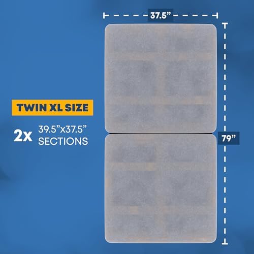 Greaton, 1.5-Inch Split Wood Bunkie Board Twin XL Size, Under Mattress Support, Fits Bed Frames, bunk beds, Fully Assembled, Breathable Fabric Cover, Replaces Bed Slats or Box Spring