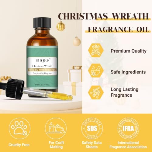 EUQEE Christmas Wreath Fragrance Oil for Holiday Party 2.02 Fl oz/ 60ml