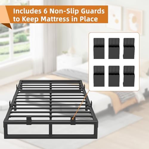 10 Inch Metal King Bed Frame with Steel Support, Noise-Free
