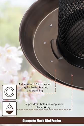 Gtongoko Finch Feeders for Outside All Metal Mesh Tube Bird Feeder Copper