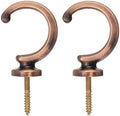 uxcell 2Pcs Curtain Holdback, Aluminum Alloy Wall Mounted Curtain Holders Drapery Tieback Hooks for Living Room Bedroom Office (Copper)