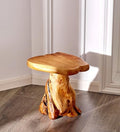 Cedar Wood Stump Mushroom Stool Live Edge Side Table 13.5"x12"x14"H