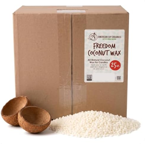 American Soy Organics Freedom Coconut Soy Wax Beads, Candle Wax, 25 lbs