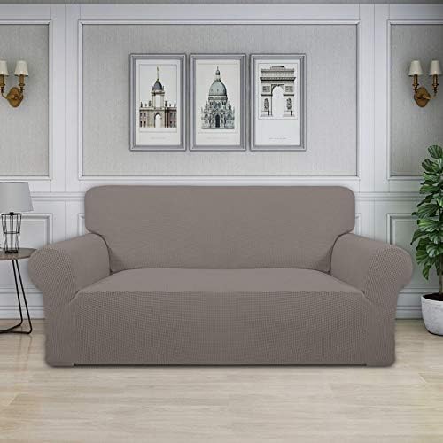 Easy-Going Stretch Oversized Loveseat Couch Covers Washable Taupe