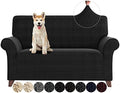ZNSAYOTX Loveseat Covers High Stretchy Spandex Pet Friendly Sofa Slipcover 1 Piece Non Slip Couch Furniture Protection Covers (Black, Loveseat)