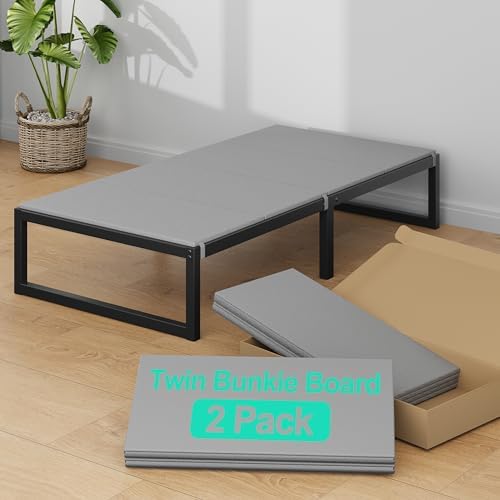 Lutown-Teen Bunkie Board Twin 2 Pack High-Density Polymer, Gray