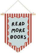 Classroom Reading Nook Decor, Read More Books Pennant Flag for Reading Corner Classroom Library 15x11 Inch - Retro