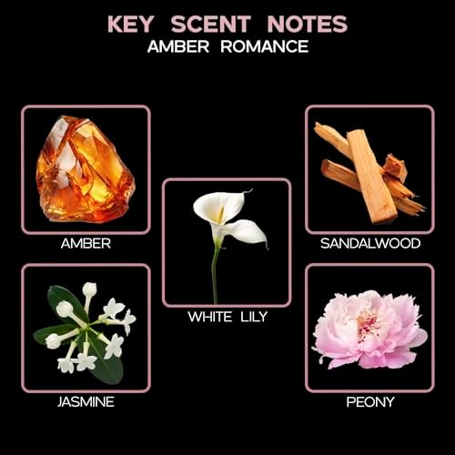 Reed Diffuser Set - Amber Romance Scented Diffuser with Sticks