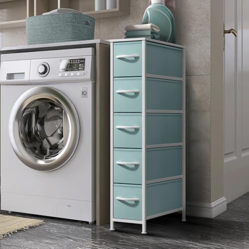 Sorbus 5-Drawer Narrow Dresser for Bedroom (Aqua)