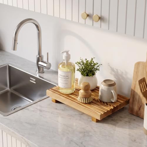 Wood Pedestal Stand Riser for Bathroom Tray Kitchen Sink Counter Decor Tray