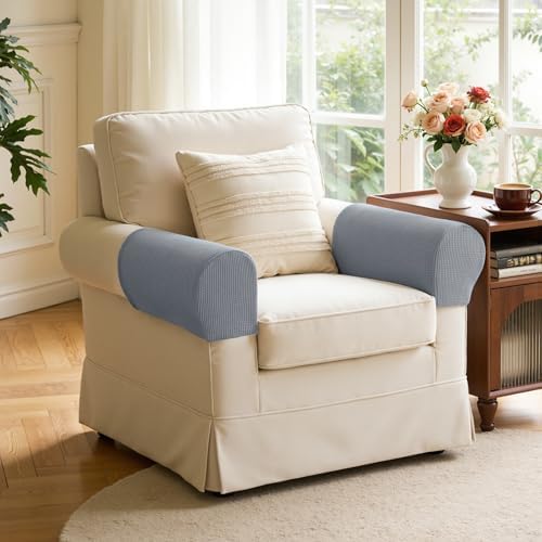 SUBRTEX Stretch Couch Arm Covers Set of 2, Non-Slip Sofa Armrest Slipcovers
