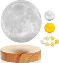 Levitating Moon Lamp,Floating and Spinning in Air Freely with 3D Printing LED Moon Light Has 3 Colors for Unique Gifts,Room Decor (3 Colors)