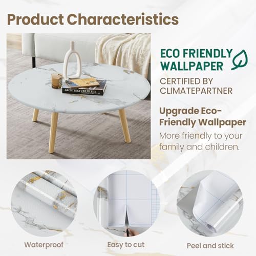 Marble Contact Paper Gold Peel and Stick Wallpaper for Kitchen Countertop