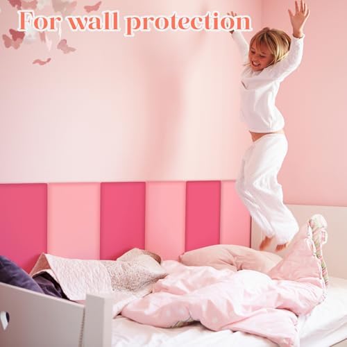 12 Pack Wall Padding Headboard 15.75" x 7.87" x 1.18" Rose Pink Colors